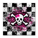 Splatter Girly Skull Tile Coaster