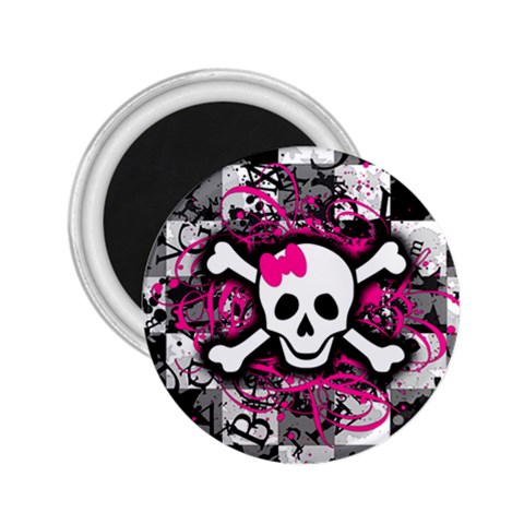 Splatter Girly Skull 2.25  Magnet from ArtsNow.com Front