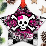 Splatter Girly Skull Ornament (Star)