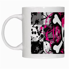 Splatter Girly Skull White Mug from ArtsNow.com Left