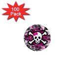 Splatter Girly Skull 1  Mini Magnet (100 pack) 