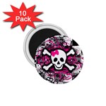 Splatter Girly Skull 1.75  Magnet (10 pack) 