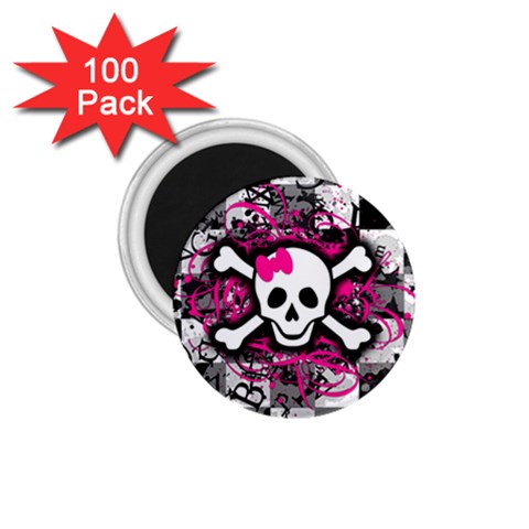 Splatter Girly Skull 1.75  Magnet (100 pack)  from ArtsNow.com Front