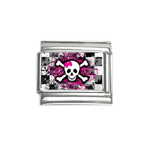 Splatter Girly Skull Italian Charm (9mm) from ArtsNow.com Front
