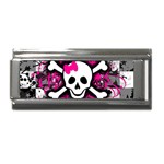 Splatter Girly Skull Superlink Italian Charm (9mm)