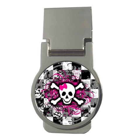 Splatter Girly Skull Money Clip (Round) from ArtsNow.com Front