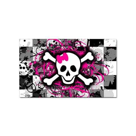 Splatter Girly Skull Sticker (Rectangular) from ArtsNow.com Front