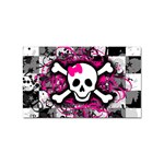 Splatter Girly Skull Sticker (Rectangular)