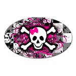 Splatter Girly Skull Magnet (Oval)