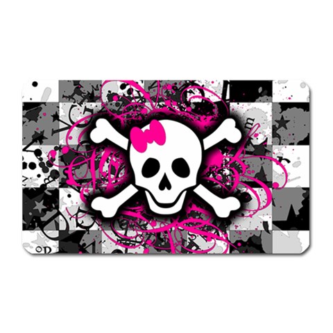 Splatter Girly Skull Magnet (Rectangular) from ArtsNow.com Front