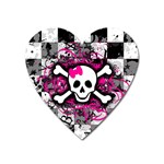 Splatter Girly Skull Magnet (Heart)