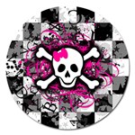 Splatter Girly Skull Magnet 5  (Round)