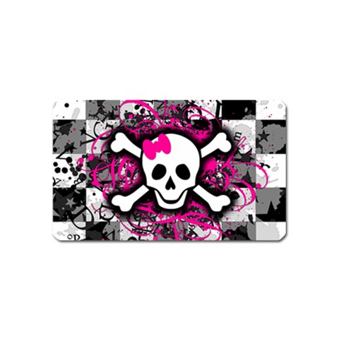 Splatter Girly Skull Magnet (Name Card) from ArtsNow.com Front
