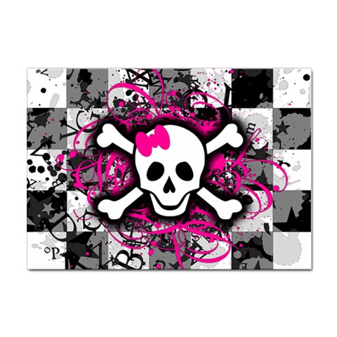 Splatter Girly Skull Sticker A4 (100 pack) from ArtsNow.com Front