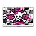 Splatter Girly Skull Business Card Holder