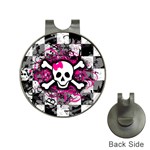 Splatter Girly Skull Golf Ball Marker Hat Clip