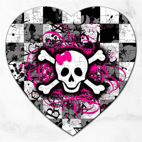 Splatter Girly Skull Jigsaw Puzzle (Heart) from ArtsNow.com Front