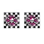 Splatter Girly Skull Cufflinks (Square)