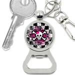 Splatter Girly Skull Bottle Opener Key Chain