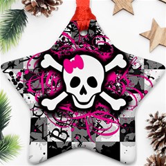 Splatter Girly Skull Star Ornament (Two Sides) from ArtsNow.com Front