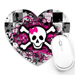 Splatter Girly Skull Mousepad (Heart)