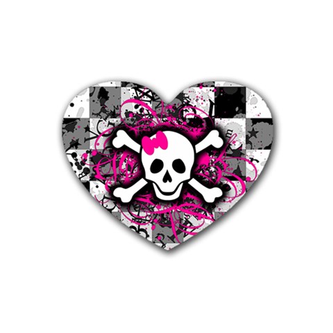 Splatter Girly Skull Heart Coaster (4 pack) from ArtsNow.com Front