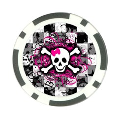 Splatter Girly Skull Poker Chip Card Guard from ArtsNow.com Front