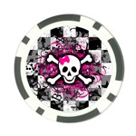 Splatter Girly Skull Poker Chip Card Guard