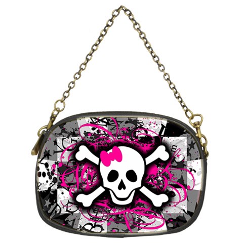 Splatter Girly Skull Chain Purse (Two Sides) from ArtsNow.com Front
