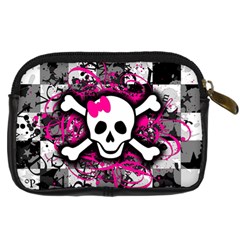 Splatter Girly Skull Digital Camera Leather Case from ArtsNow.com Back