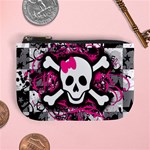 Splatter Girly Skull Mini Coin Purse