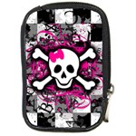 Splatter Girly Skull Compact Camera Leather Case