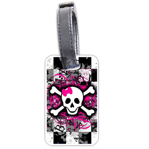 Splatter Girly Skull Luggage Tag (one side) from ArtsNow.com Front