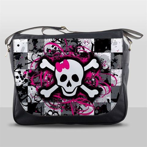 Splatter Girly Skull Messenger Bag from ArtsNow.com Front