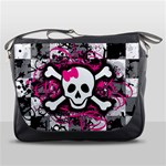 Splatter Girly Skull Messenger Bag