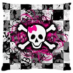 Splatter Girly Skull Large Cushion Case (One Side)