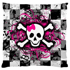 Splatter Girly Skull Large Cushion Case (Two Sides) from ArtsNow.com Front