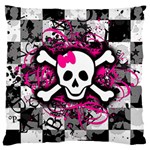 Splatter Girly Skull Large Cushion Case (Two Sides)