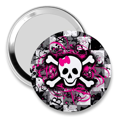 Splatter Girly Skull 3  Handbag Mirror from ArtsNow.com Front