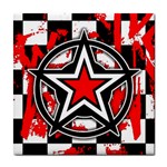 Star Checkerboard Splatter Tile Coaster