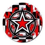 Star Checkerboard Splatter Round Mousepad