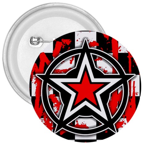Star Checkerboard Splatter 3  Button from ArtsNow.com Front