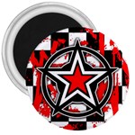 Star Checkerboard Splatter 3  Magnet