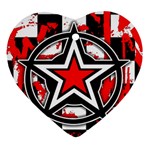 Star Checkerboard Splatter Ornament (Heart)