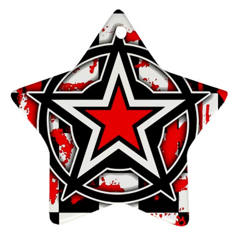 Star Checkerboard Splatter Ornament (Star) from ArtsNow.com Front