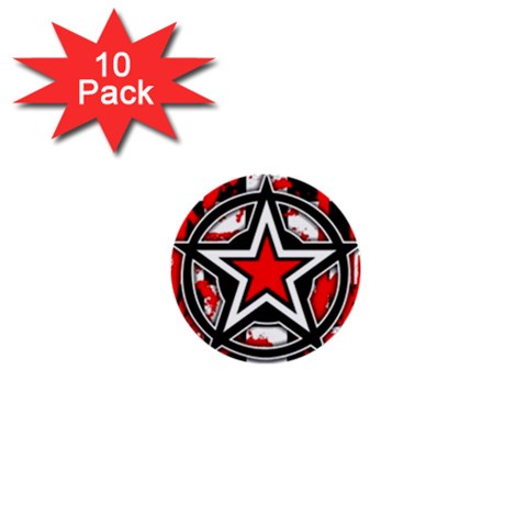 Star Checkerboard Splatter 1  Mini Button (10 pack)  from ArtsNow.com Front