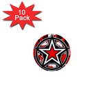 Star Checkerboard Splatter 1  Mini Magnet (10 pack) 