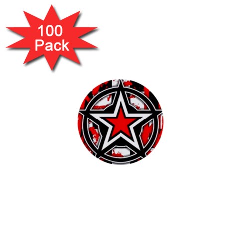 Star Checkerboard Splatter 1  Mini Button (100 pack)  from ArtsNow.com Front