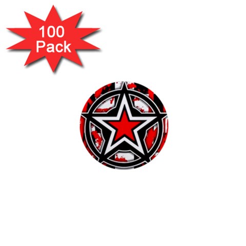 Star Checkerboard Splatter 1  Mini Magnet (100 pack)  from ArtsNow.com Front