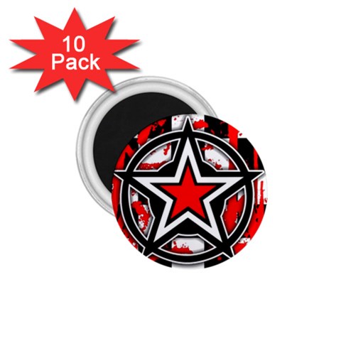 Star Checkerboard Splatter 1.75  Magnet (10 pack)  from ArtsNow.com Front